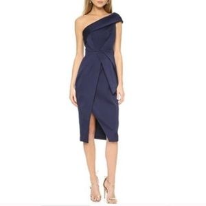 KEEPSAKE the Label Navy One-Shoulder Midi Dress